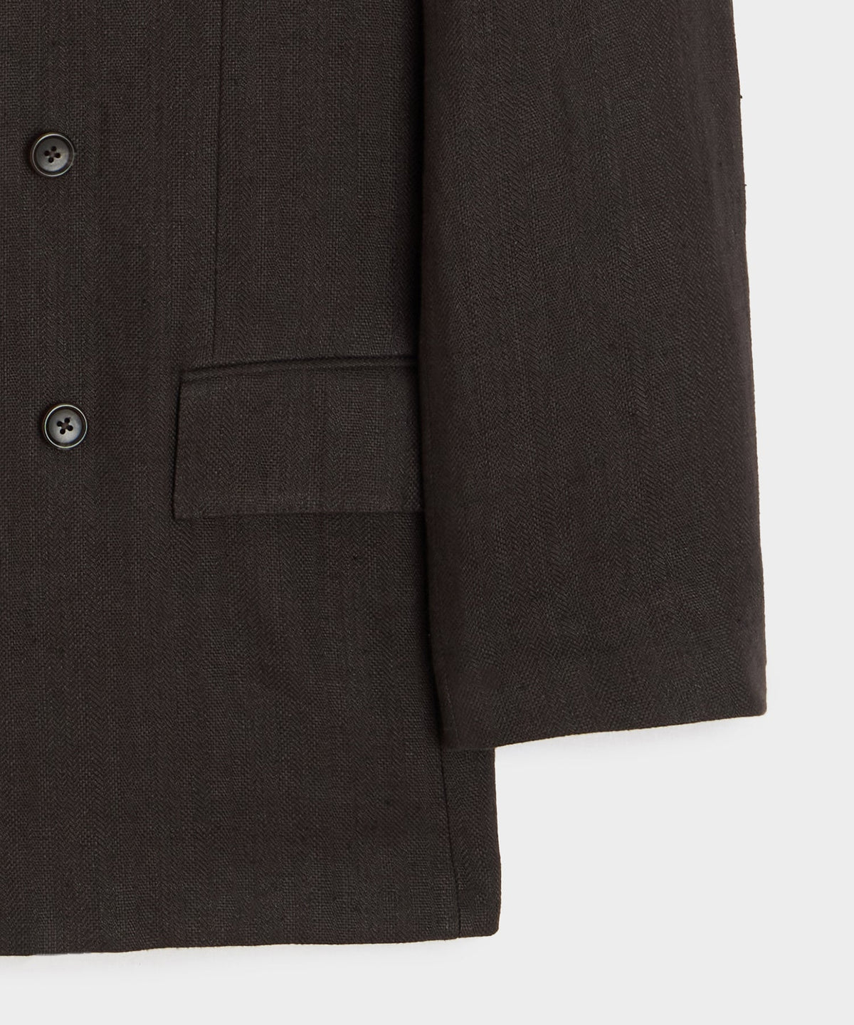 Todd Snyder Italian Linen Herringbone Wythe Jacket - Caviar