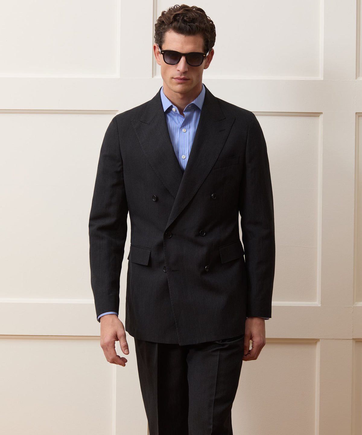 Todd Snyder Italian Striped Linen Wythe Jacket - Black