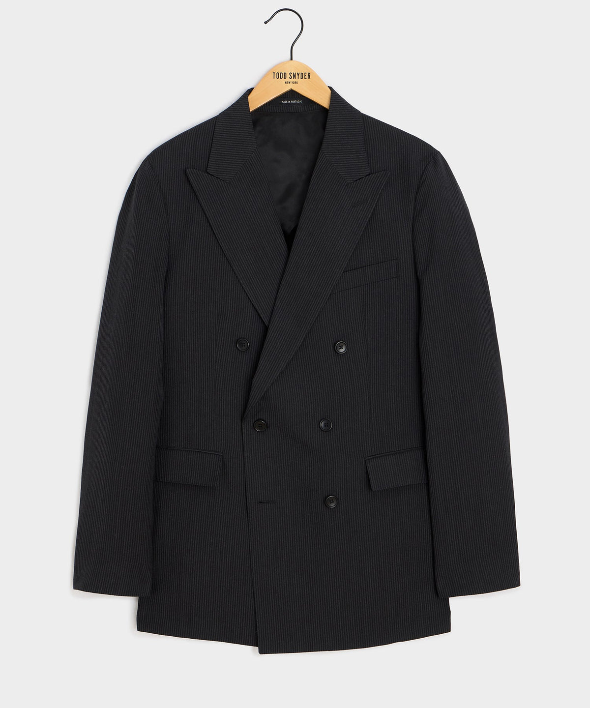 Todd Snyder Italian Striped Linen Wythe Jacket - Black