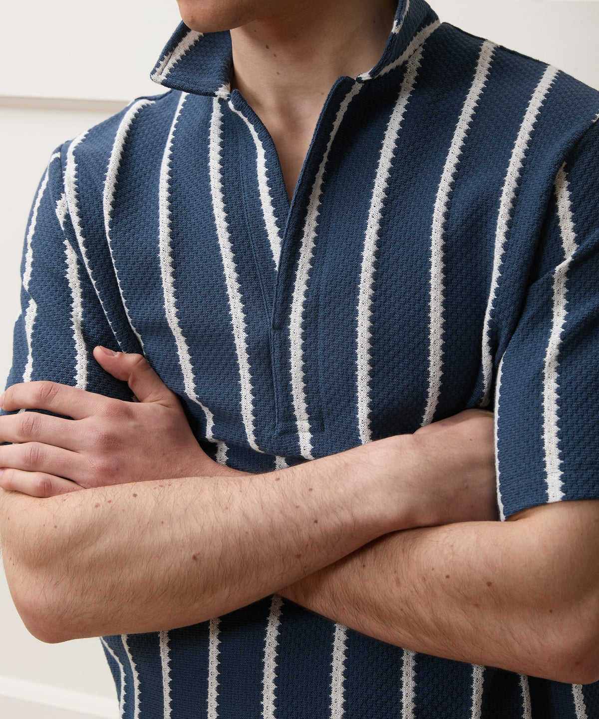 Todd Snyder Relaxed Textured Montauk Polo - Navy