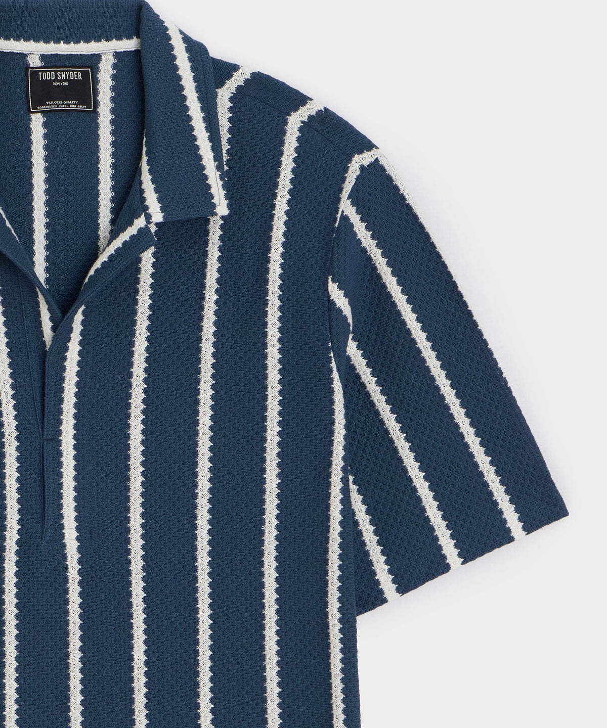 Todd Snyder Relaxed Textured Montauk Polo - Navy