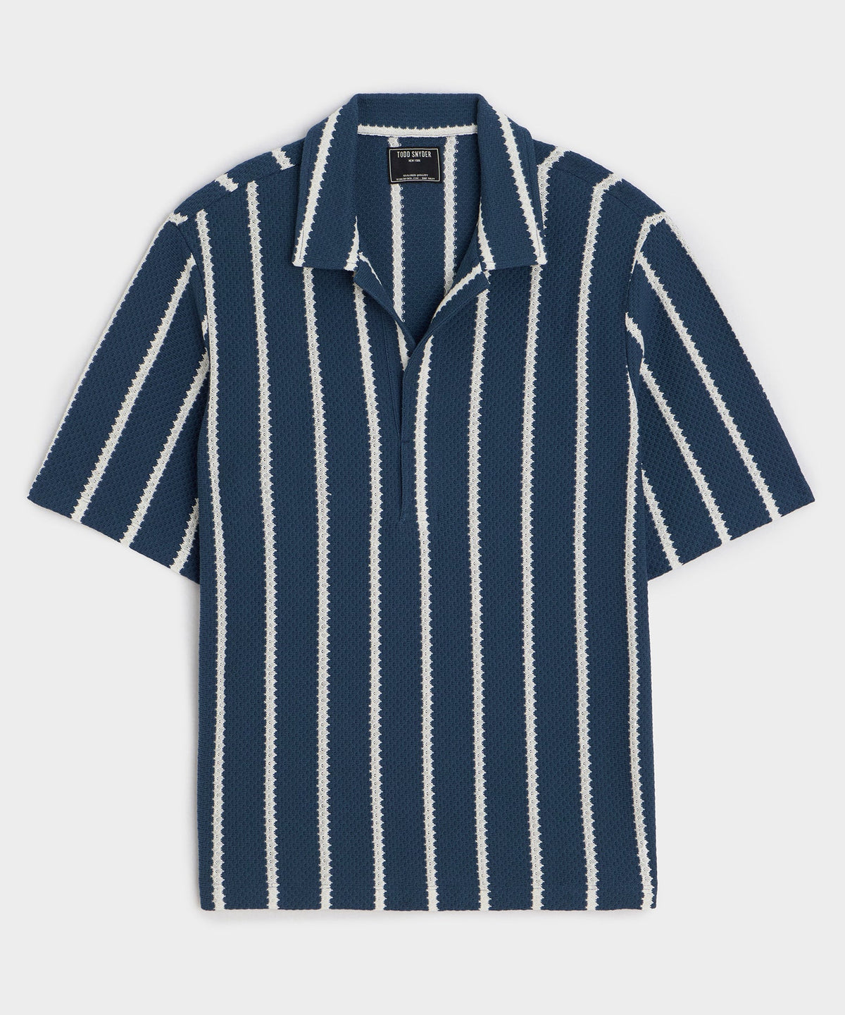 Todd Snyder Relaxed Textured Montauk Polo - Navy