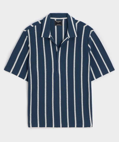 Todd Snyder Relaxed Textured Montauk Polo - Navy