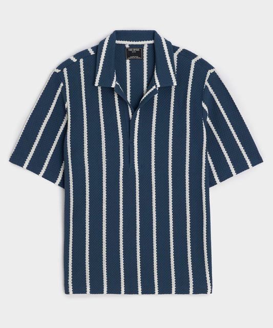 Todd Snyder Relaxed Textured Montauk Polo - Navy