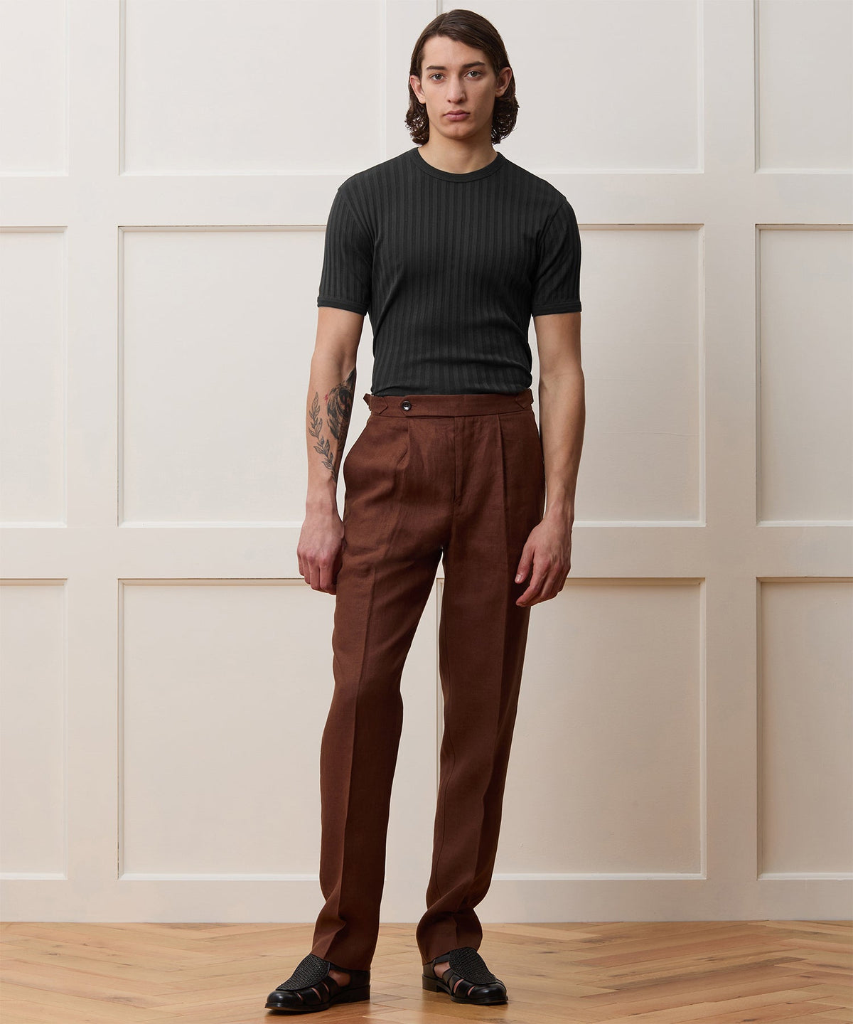Todd Snyder Ribbed Tee - Pitch Black