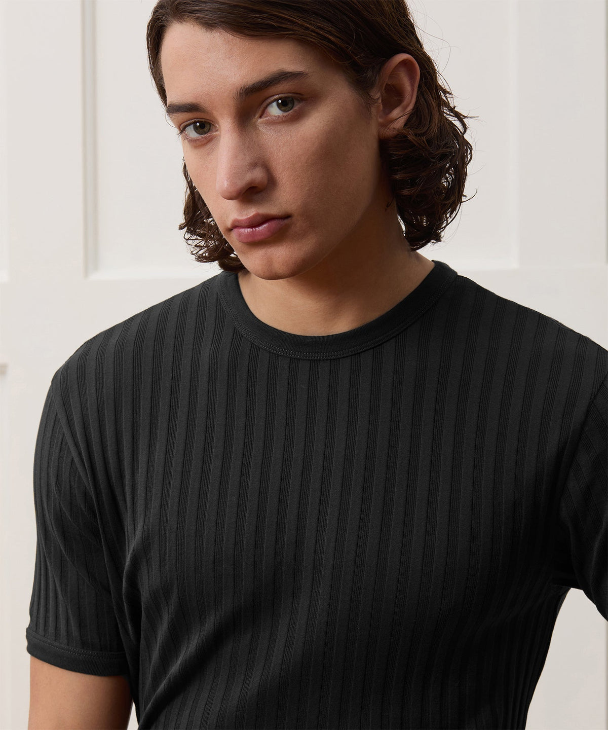 Todd Snyder Ribbed Tee - Pitch Black