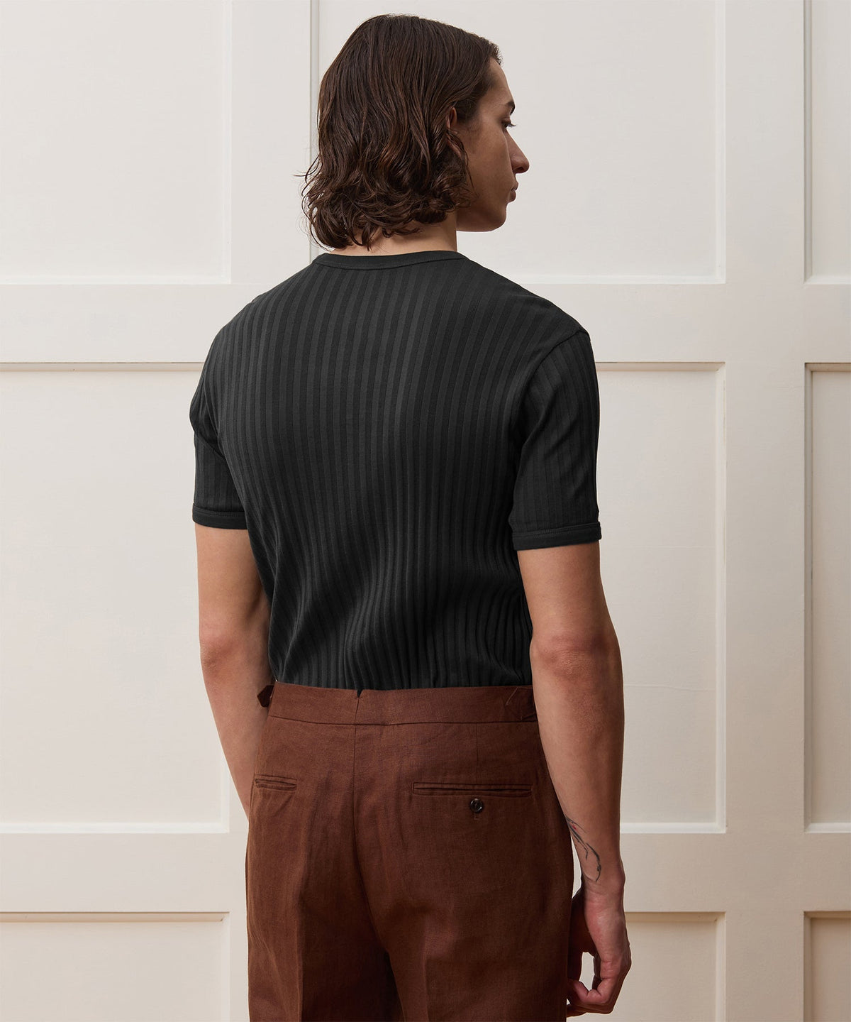 Todd Snyder Ribbed Tee - Pitch Black