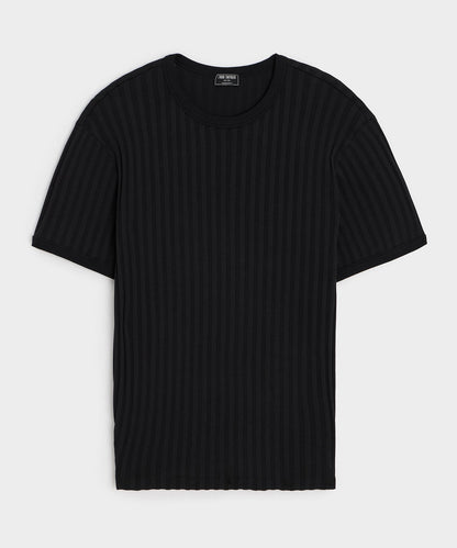 Todd Snyder Ribbed Tee - Pitch Black