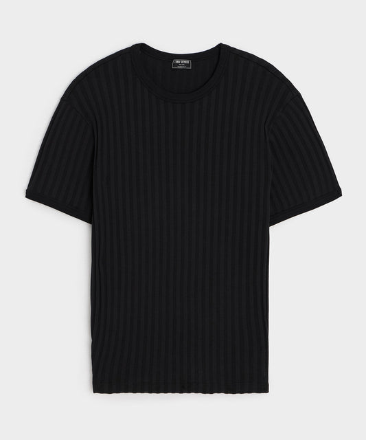 Todd Snyder Ribbed Tee - Pitch Black