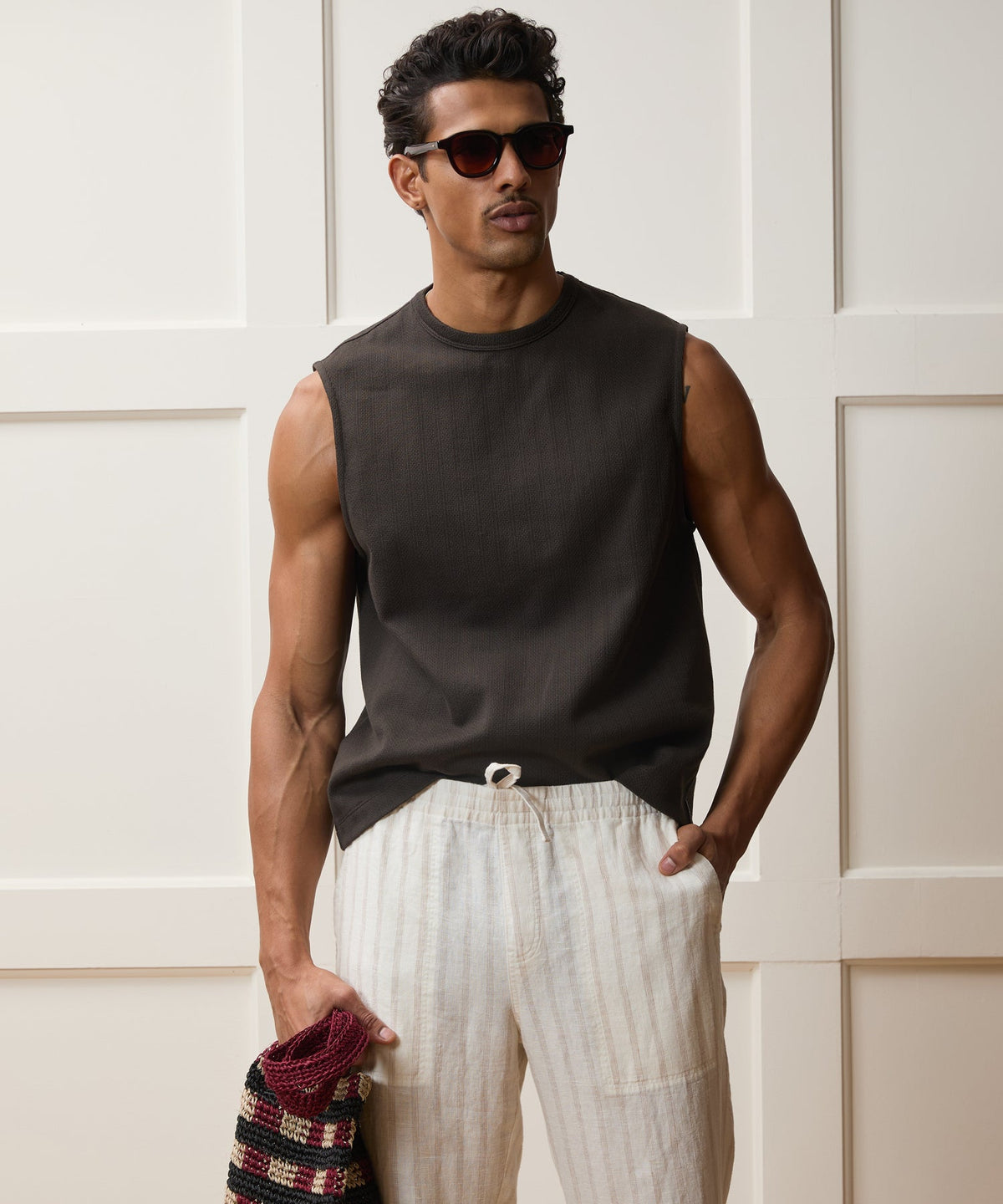 Todd Snyder Textured Muscle Tank - Caviar