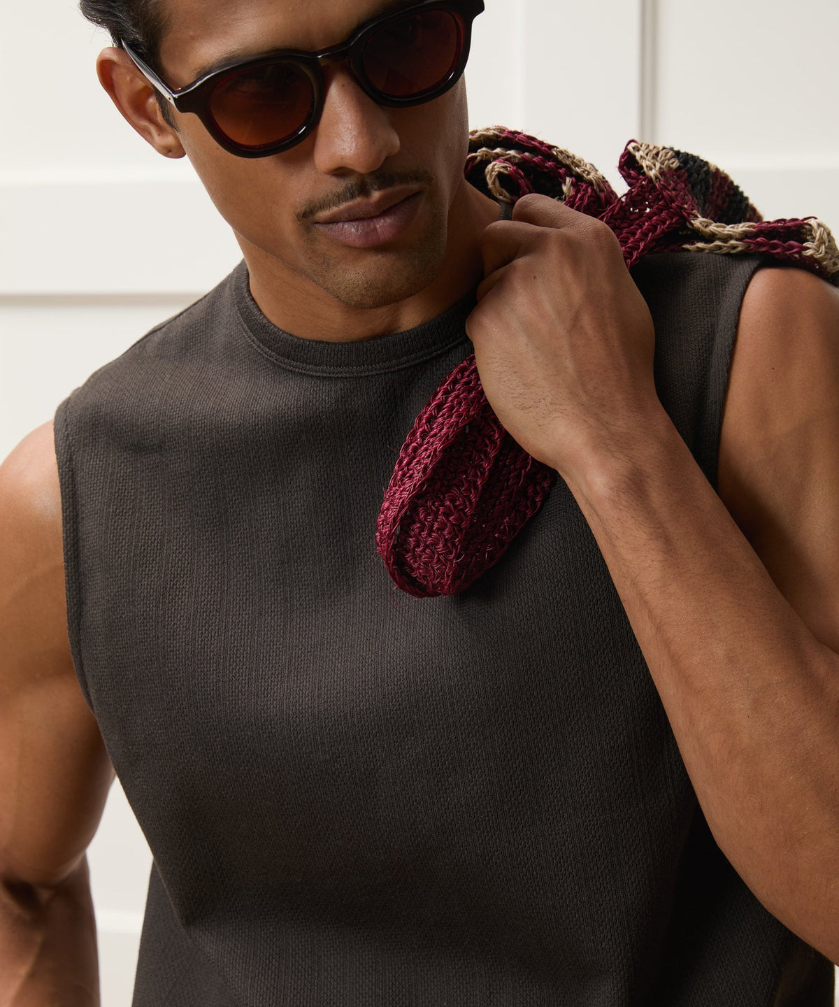 Todd Snyder Textured Muscle Tank - Caviar