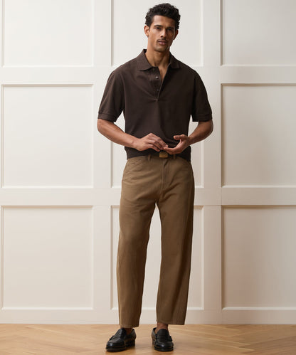 Todd Snyder Relaxed Cotton Pique Polo - Dark Mocha