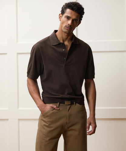 Todd Snyder Relaxed Cotton Pique Polo - Dark Mocha