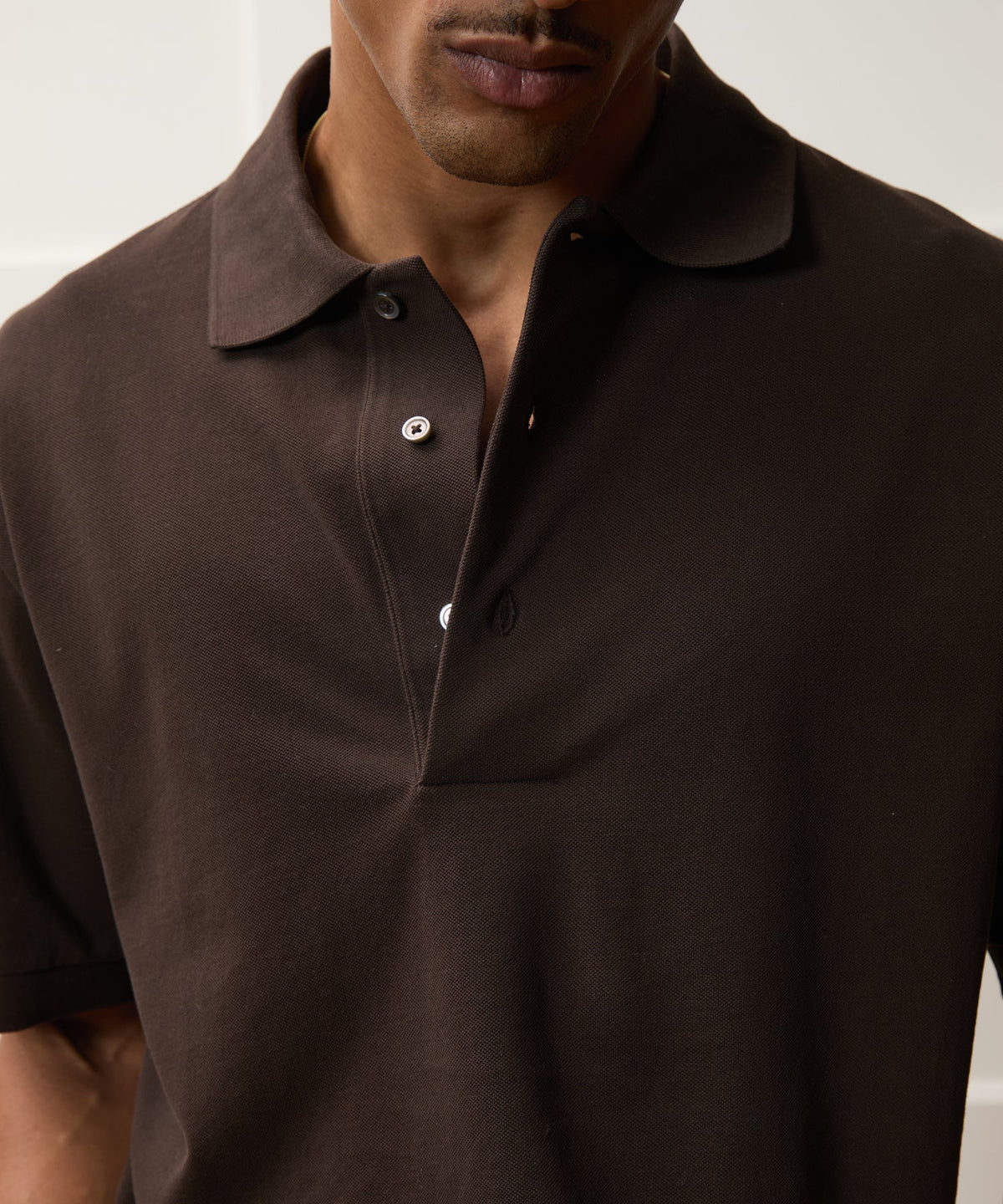 Todd Snyder Relaxed Cotton Pique Polo - Dark Mocha
