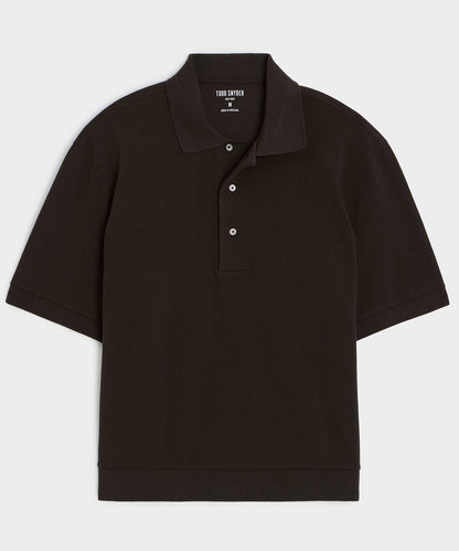 Todd Snyder Relaxed Cotton Pique Polo - Dark Mocha