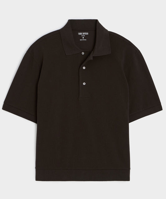 Todd Snyder Relaxed Cotton Pique Polo - Dark Mocha