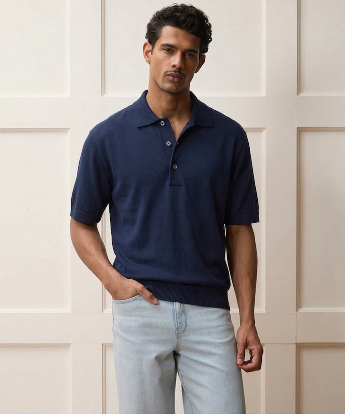 Todd Snyder Relaxed Cotton Pique Polo - Classic Navy