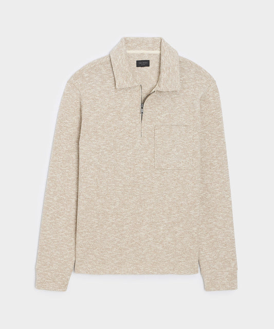 Todd Snyder Heathered Quarter-Zip Polo - Pumice