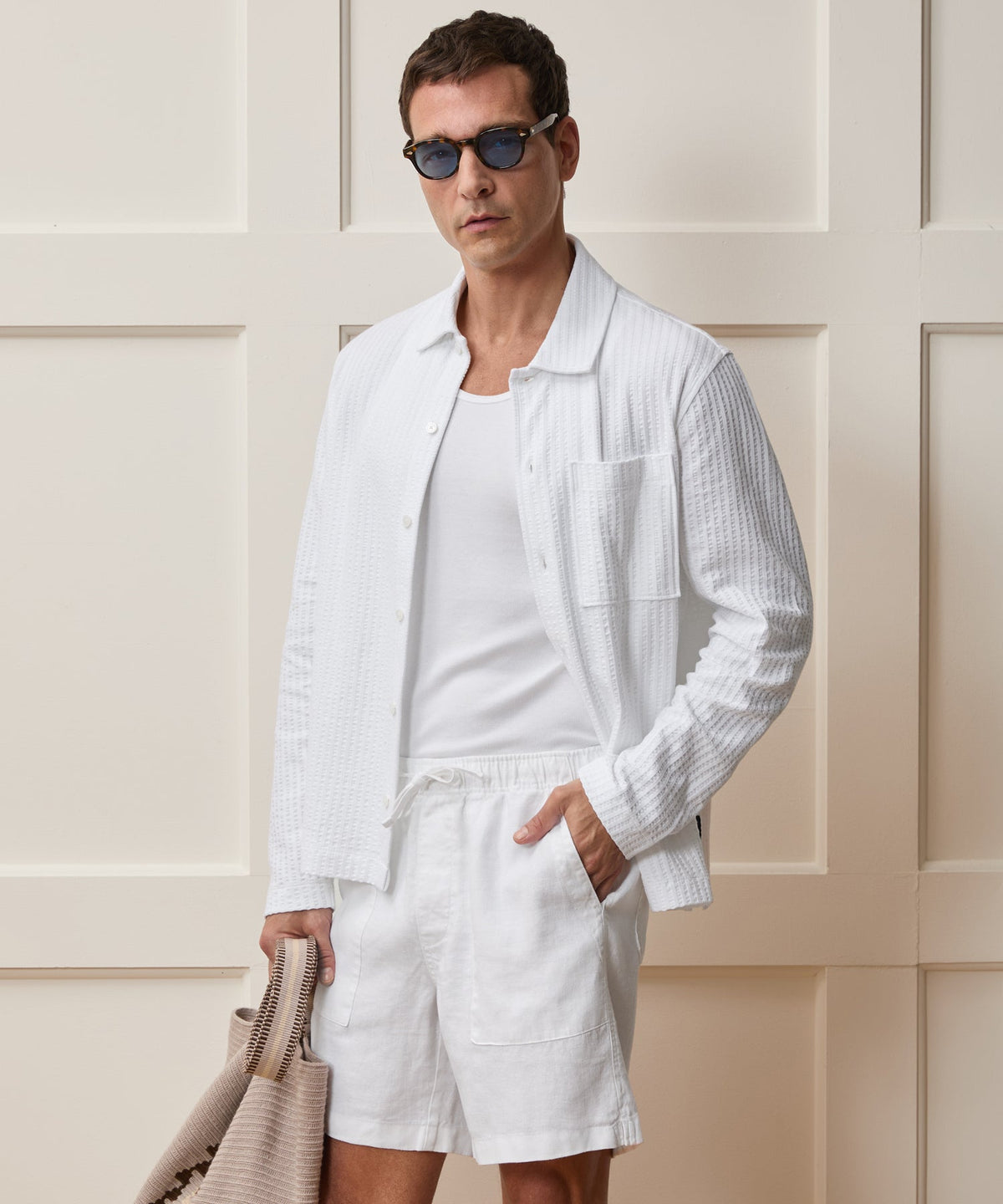 Todd Snyder Knit Seersucker Shirt - Alabaster