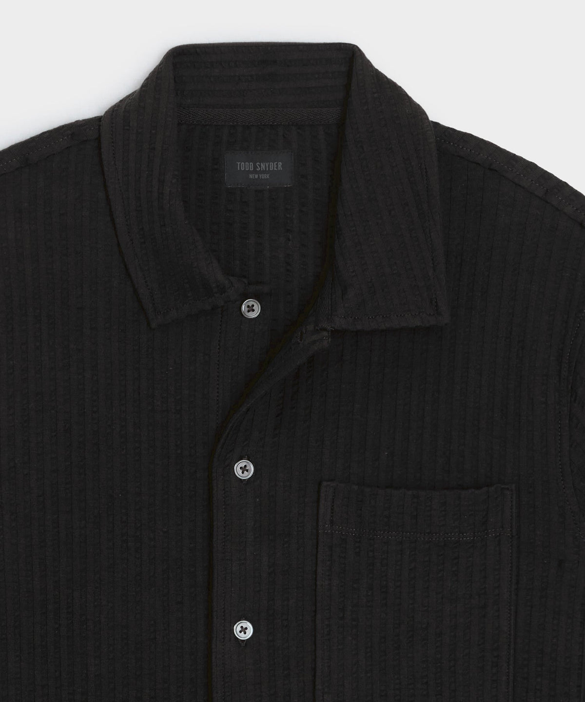 Todd Snyder Knit Seersucker Shirt - Black