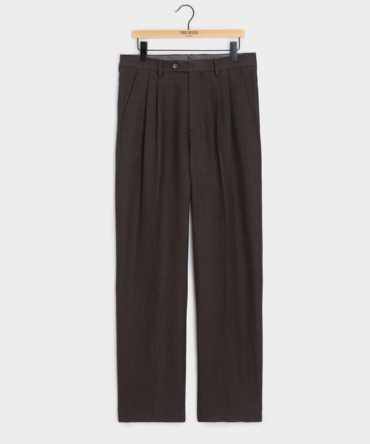 Todd Snyder Italian Linen Herringbone Wythe Trouser - Caviar