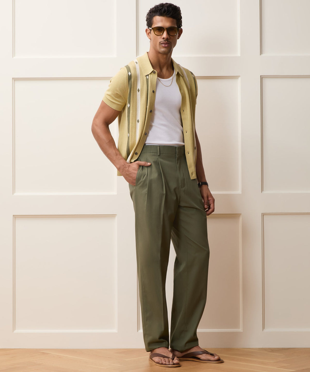 Todd Snyder Italian Cotton Hollywood Trouser - Olive