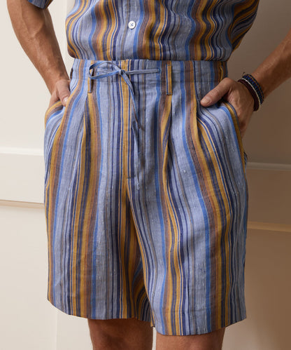 Todd Snyder Italian Multi-Stripe Leisure Short - Blue