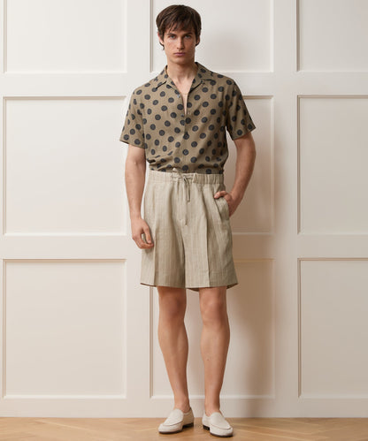 Todd Snyder Italian Linen Pinstripe Leisure Short - Beige
