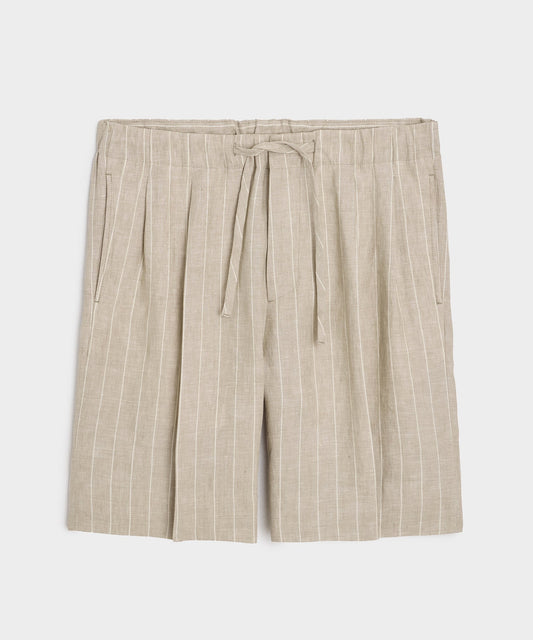 Todd Snyder Italian Linen Pinstripe Leisure Short - Beige