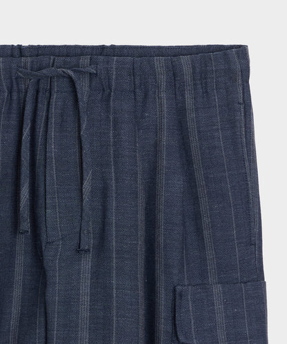 Todd Snyder Italian Wool-Linen Cargo Short - Indigo