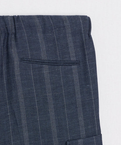 Todd Snyder Italian Wool-Linen Cargo Short - Indigo