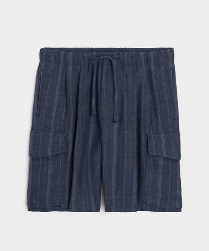 Todd Snyder Italian Wool-Linen Cargo Short - Indigo