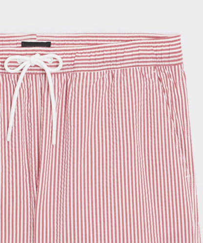 Todd Snyder 5" Seersucker Montauk Swim Trunk - Red