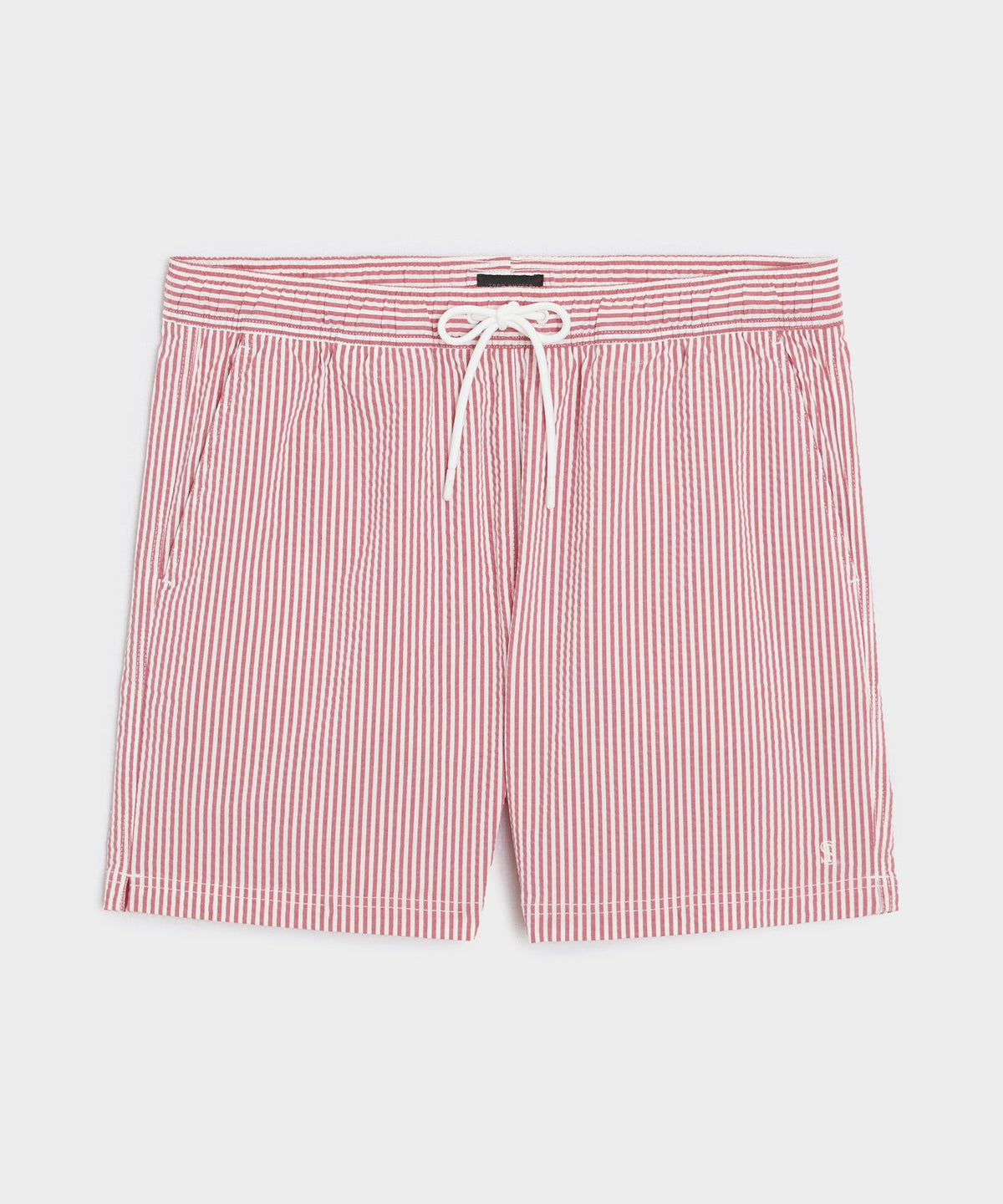 Todd Snyder 5" Seersucker Montauk Swim Trunk - Red