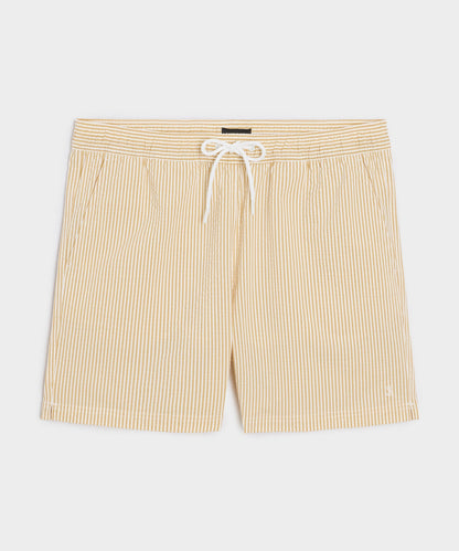 Todd Snyder 5" Seersucker Montauk Swim Trunk - Yellow