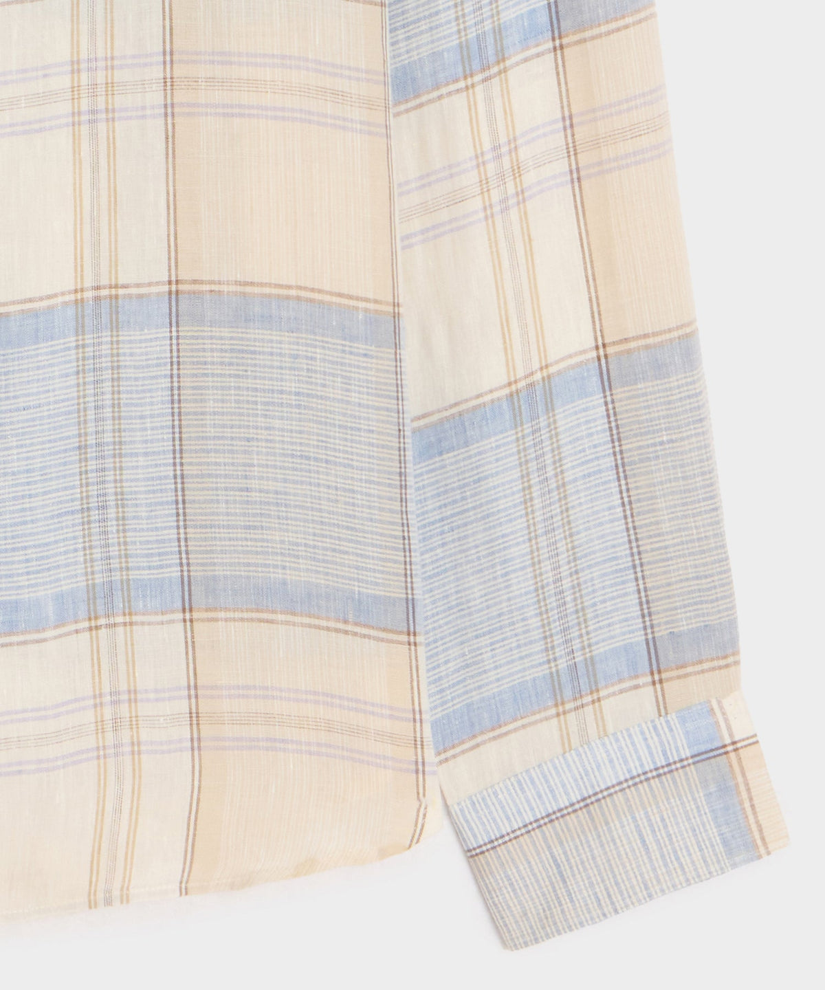 Todd Snyder Italian Linen Plaid Big Shirt - Cream