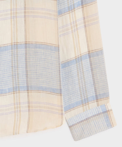 Todd Snyder Italian Linen Plaid Big Shirt - Cream