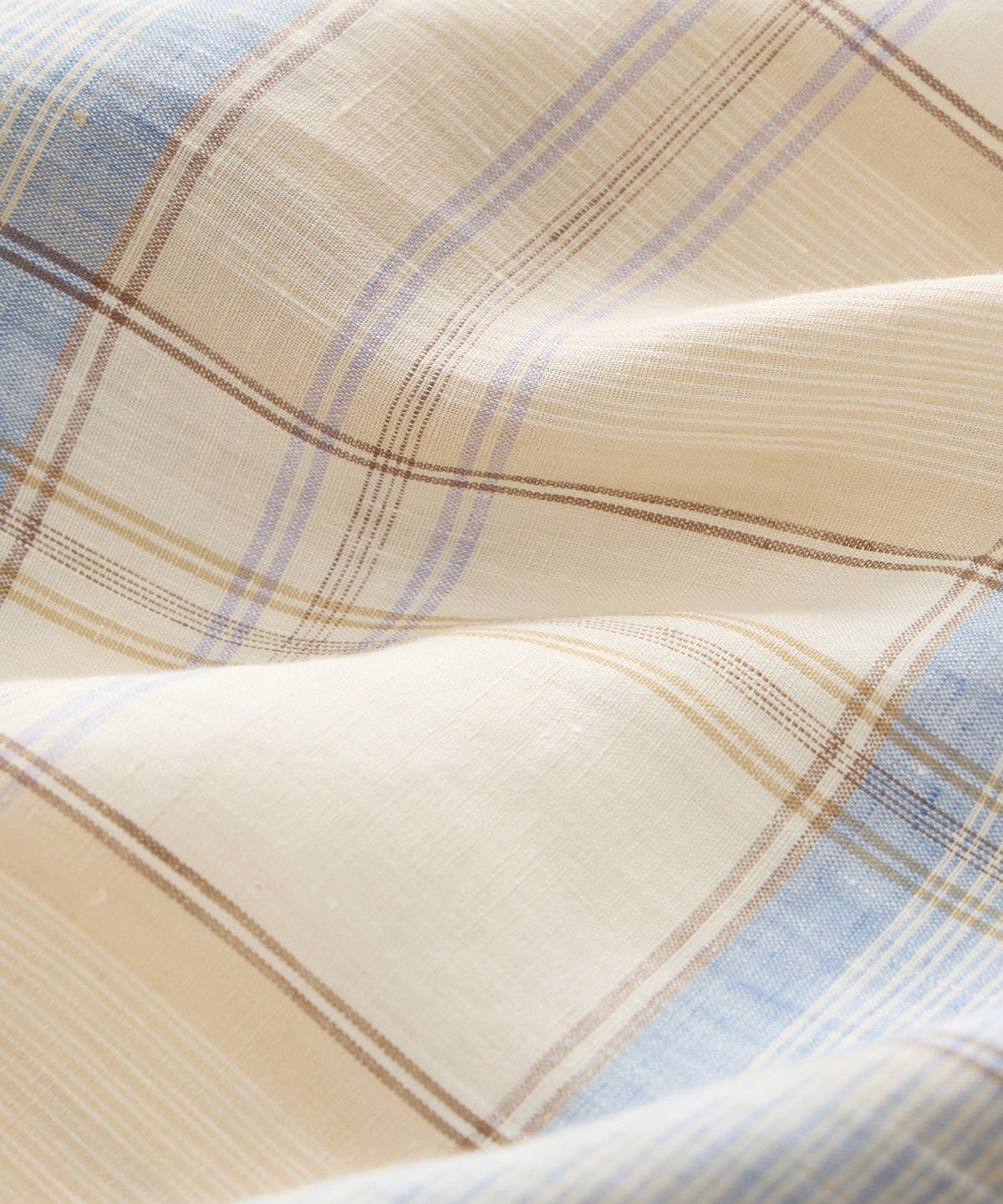 Todd Snyder Italian Linen Plaid Big Shirt - Cream