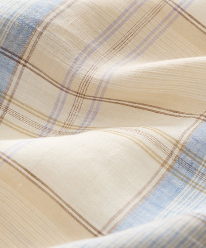 Todd Snyder Italian Linen Plaid Big Shirt - Cream