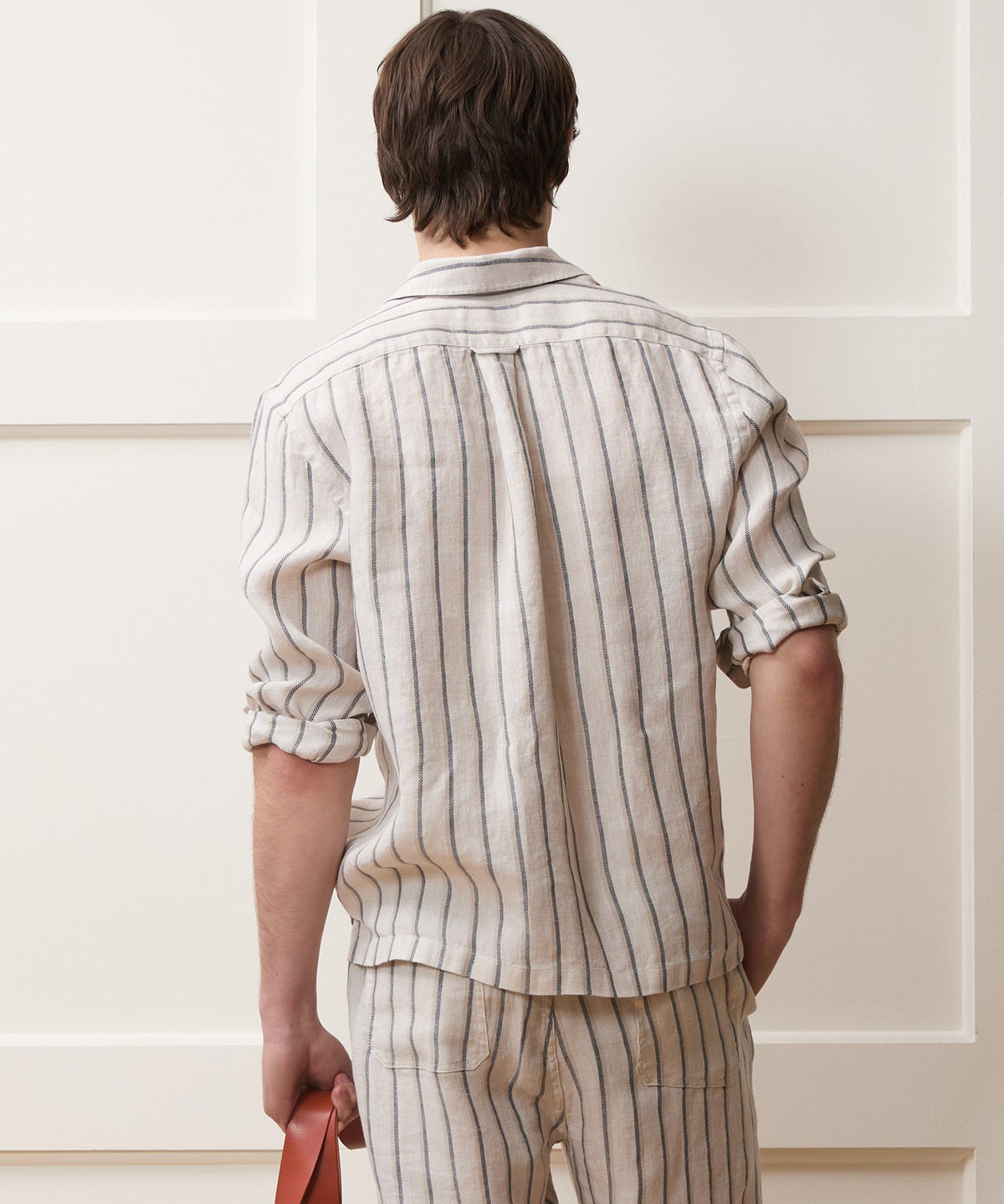 Todd Snyder Striped Linen Popover Shirt - White