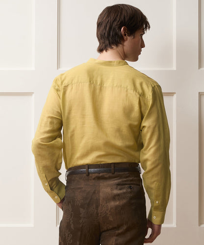Todd Snyder Voile Band Collar Big Shirt - Golden Straw
