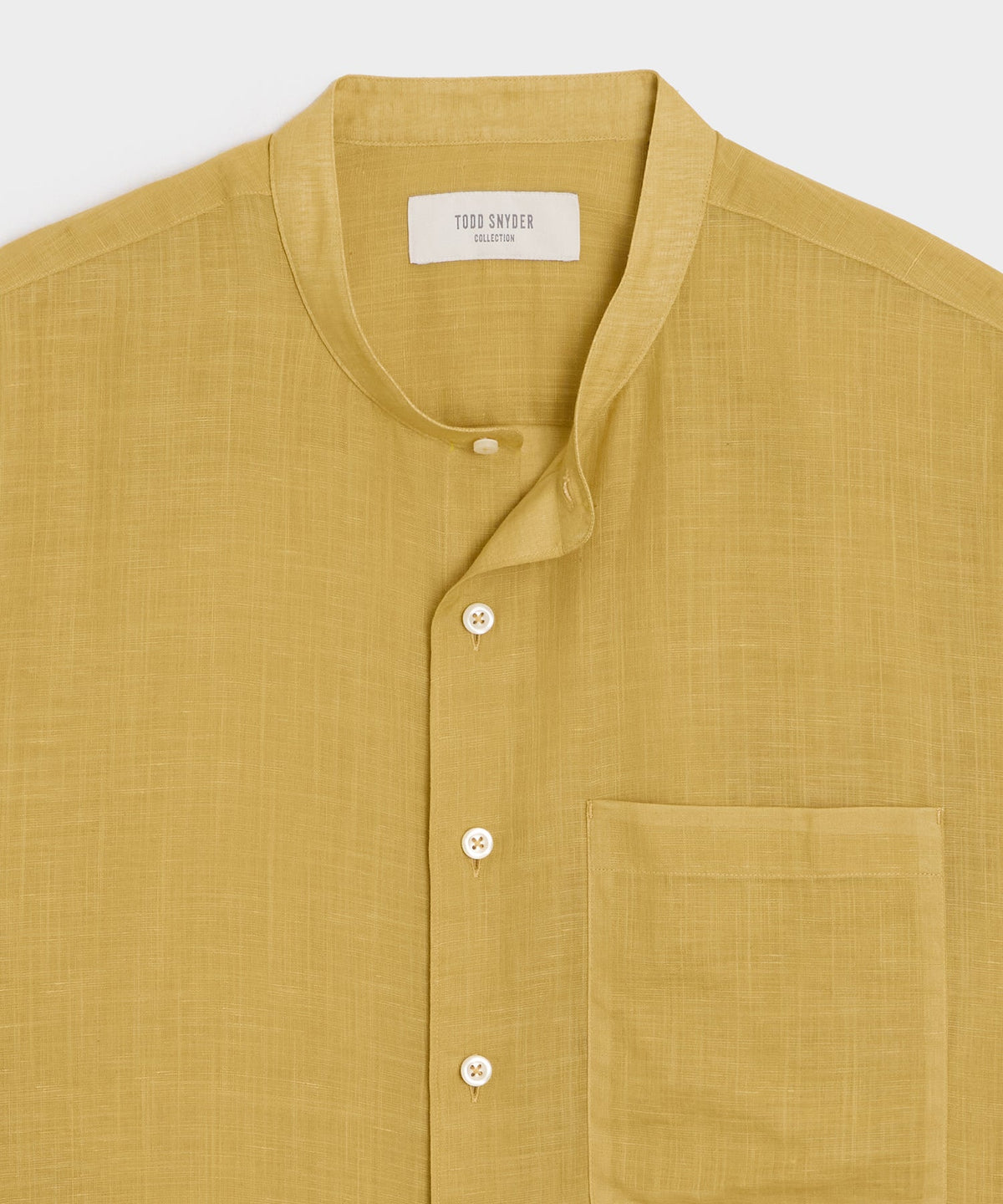 Todd Snyder Voile Band Collar Big Shirt - Golden Straw