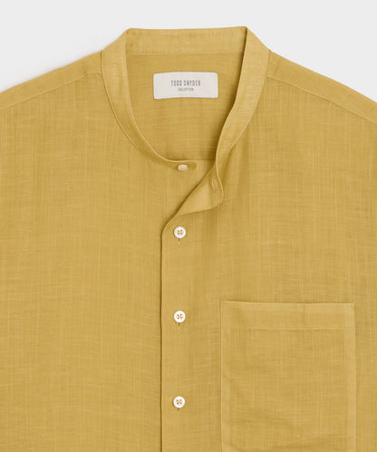 Todd Snyder Voile Band Collar Big Shirt - Golden Straw