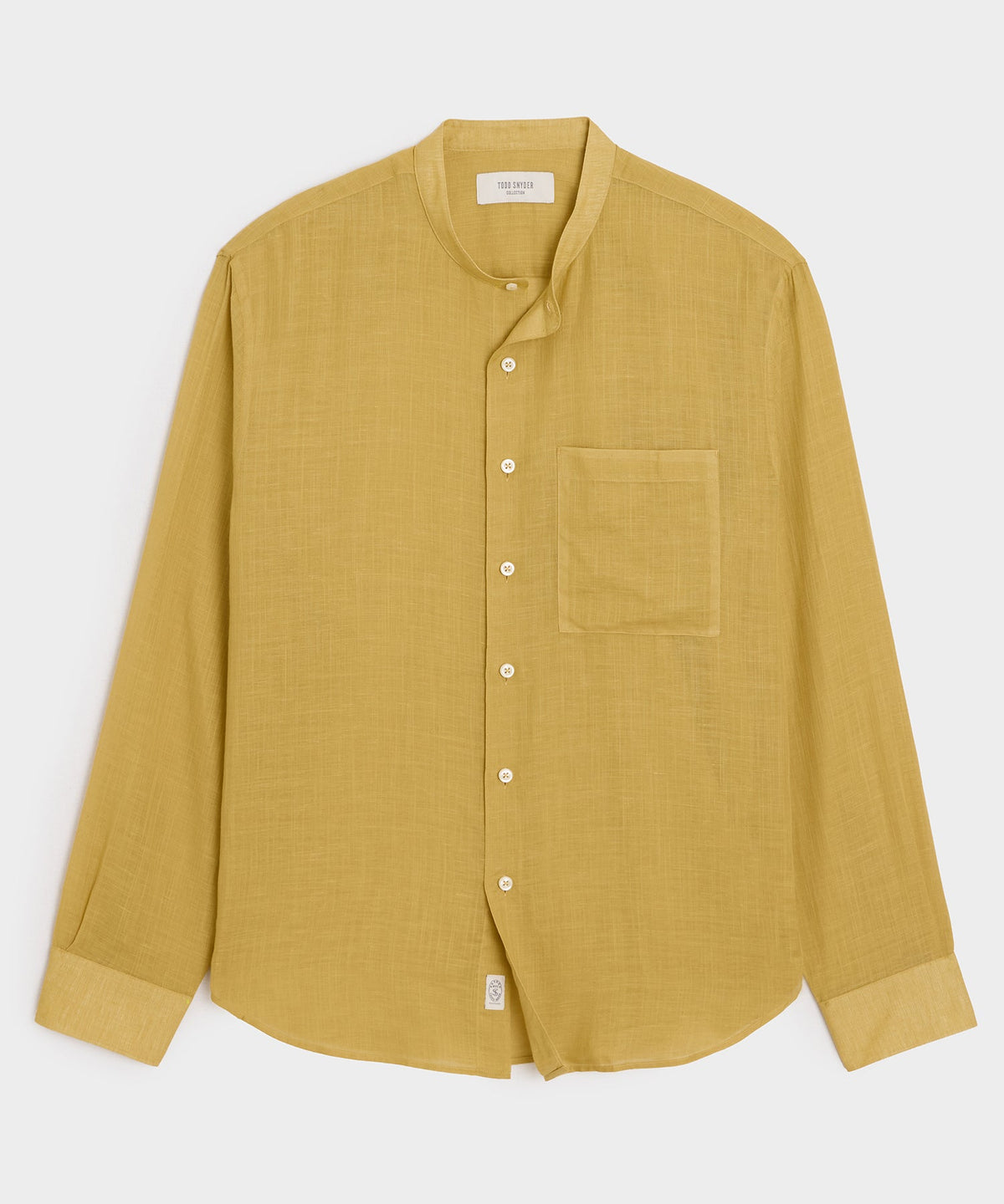Todd Snyder Voile Band Collar Big Shirt - Golden Straw