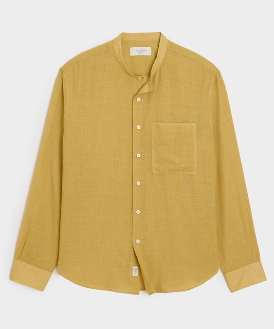 Todd Snyder Voile Band Collar Big Shirt - Golden Straw