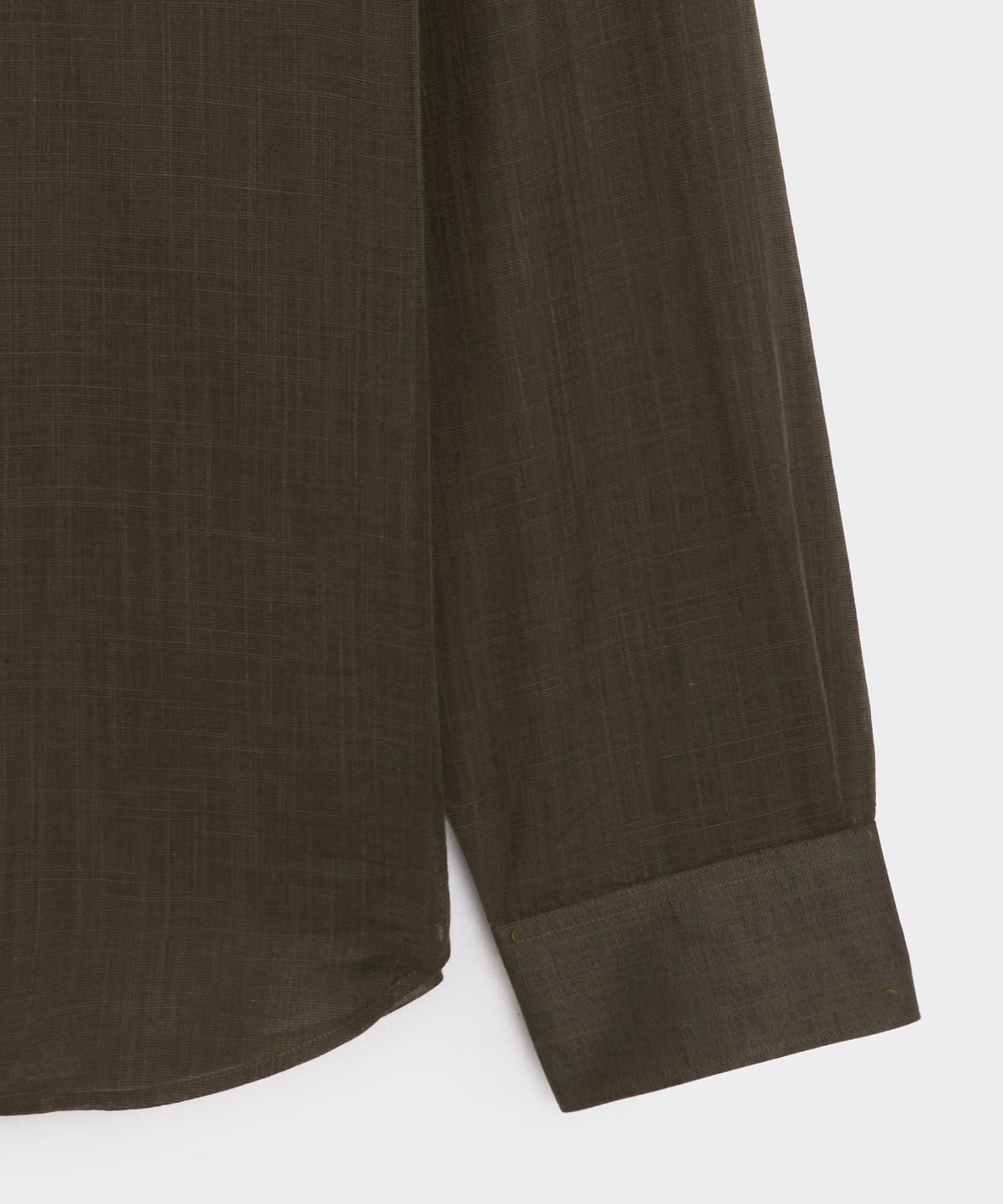 Todd Snyder Voile Band Collar Big Shirt - Olive