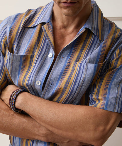 Todd Snyder Italian Multi-Stripe Shirt - Blue