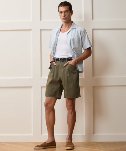 Todd Snyder Jacquard Indigo Capri Shirt - Bleached Indigo