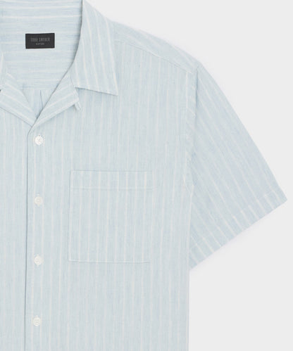 Todd Snyder Jacquard Indigo Capri Shirt - Bleached Indigo