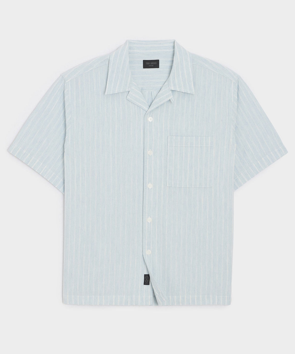 Todd Snyder Jacquard Indigo Capri Shirt - Bleached Indigo
